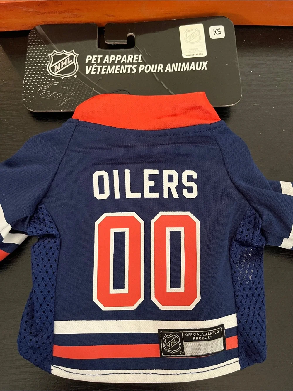 NHL Oilers Pet Hockey Jersey